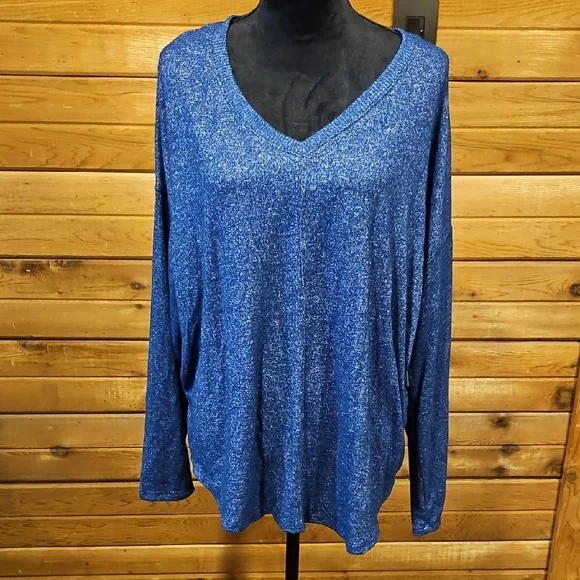 Women's V- Neck XL Blue Sweater NWT Sonoma Lightweight - Picture 1 of 5